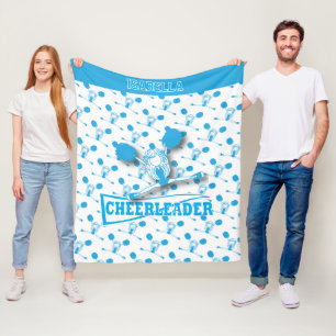 Manta Polar Para una Porrista -Azul bebé y Blanco