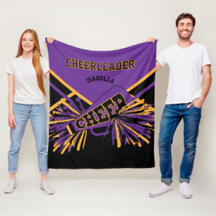 Manta Polar Para una porrista 📣 - Morado, Dorado y Negro