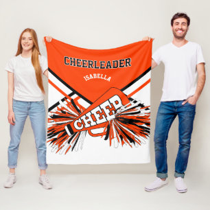 Manta Polar Para una porrista 📣 - Naranja, Negro y Blanco