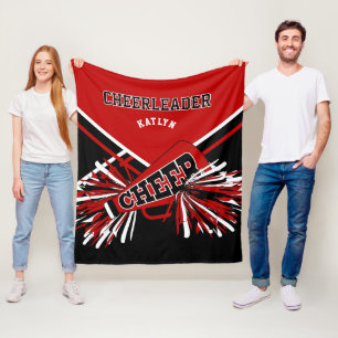 Manta Polar Para una porrista - Rojo, Negro y Blanco - Persona