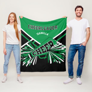 Manta Polar Para una porrista - Verde, Blanco y Negro