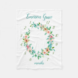 Manta Polar Paradise Floral Baby Girl Monthly Milestone Photo