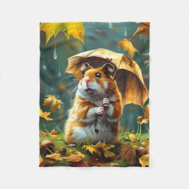 Manta Polar Paraguas de Hamster y Leaf