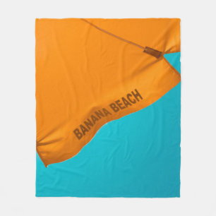 Manta Polar paraguas imprimidos en la playa de plátano naranja