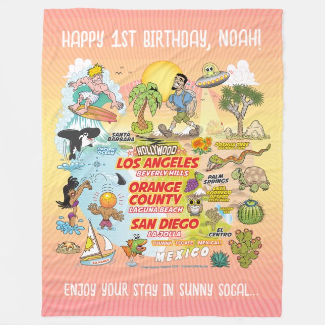 Manta Polar Paraíso de SoCal personalizado (Anverso)