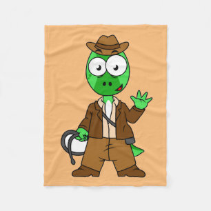 Manta Polar Parasaurolophus Vestido Como Indiana Jones.