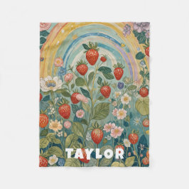 Manta Polar Parche de fresa caprichoso