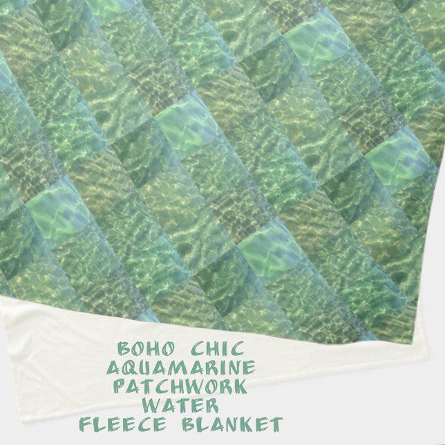 Manta Polar Parche de la Moda Aquamarine Blue Water Boho (Subido por el creador)