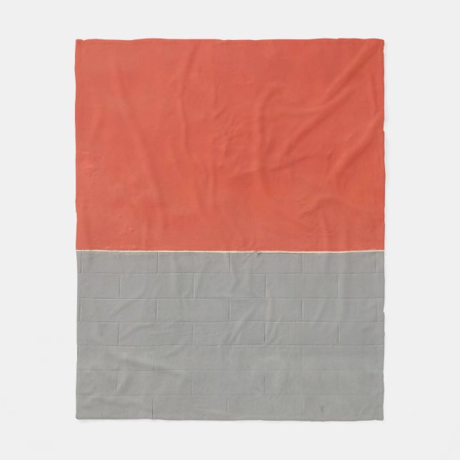 Manta Polar Pared pintada de gris y naranja (Anverso)