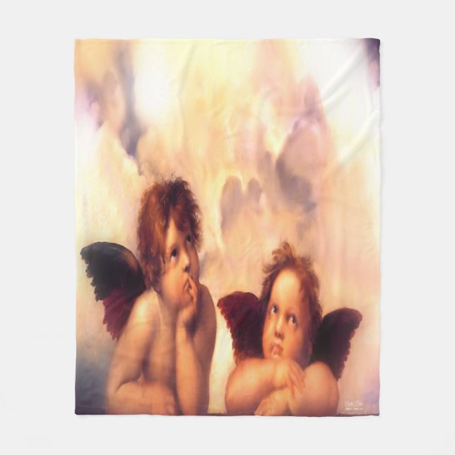 Manta Polar Pareja de ángeles Putti (Anverso)