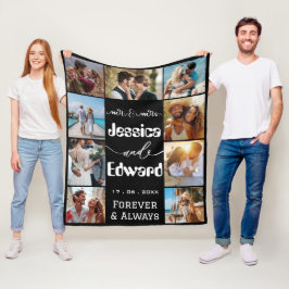 Manta Polar Pareja de collage de fotos 9 imágenes para siempre