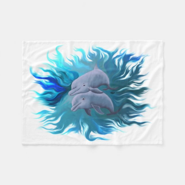 Manta Polar Pareja de delfines (Frente (Horizontal))