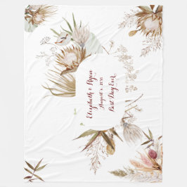 Manta Polar Pareja de novios con flores bohemias