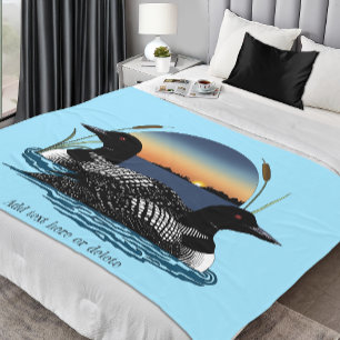 Manta Polar Pareja de somormujos Lago Azul al Atardecer Fauna