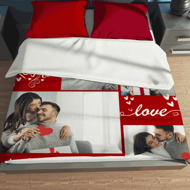 Manta Polar pareja día de San Valentín Colección de fotos rojo (Subido por el creador)