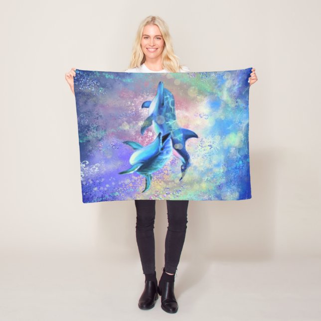 Manta Polar Pareja Dolphin Baby Fleece Blanket (In situ)