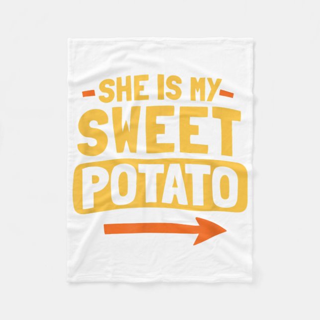 Manta Polar Parejas divertidas coincidiendo, ella es mi dulce  (Anverso)