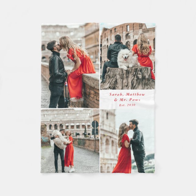 Manta Polar Parejas modernas 4 Collage de fotos (Anverso)