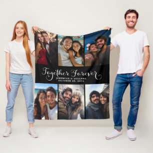 Manta Polar Parejas personalizados juntas para siempre Collage