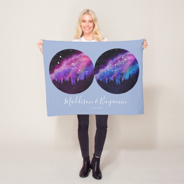 Manta Polar Parejas personalizados Regalos Zodiacos Cualquier  (In situ)