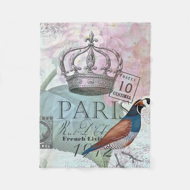 Manta Polar París floral (Anverso)