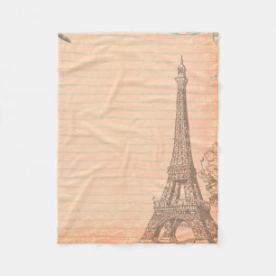 Manta Polar Paris France Eiffel Torre Shabby Fleece Blanket