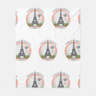 Manta Polar Paris Francia 2024 Fleece Blankets, Torre Eiffel