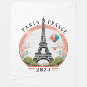 Manta Polar Paris Francia 2024 Fleece Blankets, Torre Eiffel