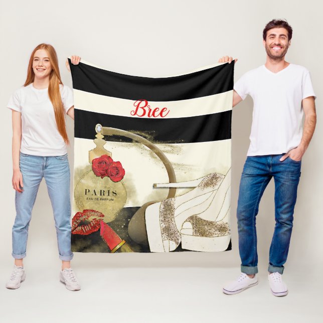 Manta Polar París Perfume Rosas Heels & Lipstick (In situ)