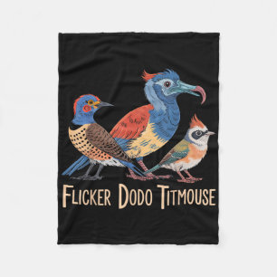 Manta Polar Parpadeante Dodo Titmouse Bird Amante Gráfica dive