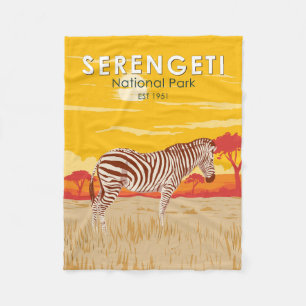 Manta Polar Parque nacional Serengeti Zebra Viaje Arte Vintage