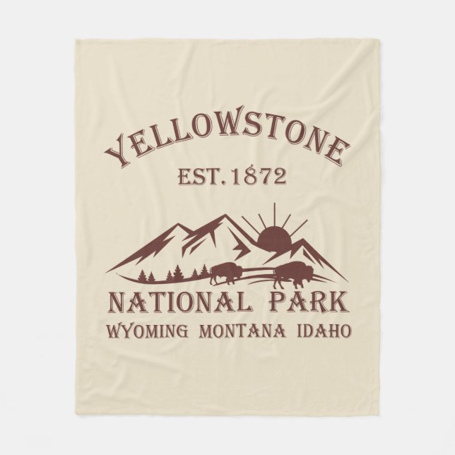 Manta Polar Parque Nacional Yellowstone Vintage (Anverso)