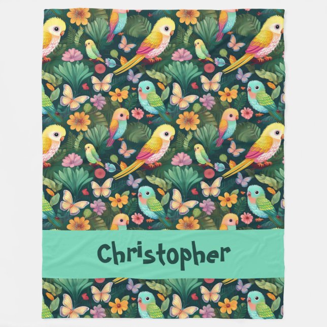 Manta Polar Parrot Playground: A Vibrant Dance of Tropical (Anverso)