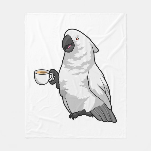 Manta Polar Parrot with Cup of Coffee (Anverso)