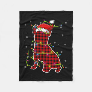 Manta Polar Partido Pajama del Bulldog Santa Navidades de Buff