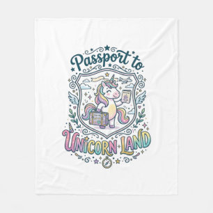 Manta Polar Pasaporte de Unicornio a Tierra de Unicornios Fond