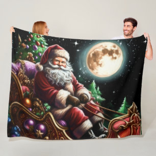 Manta Polar Pasati Navidad Santa Claus Trineo