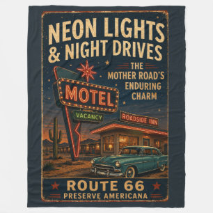 Manta Polar Paseo Nocturno por el Motel Neon de la Ruta 66 Vin