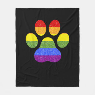 Manta Polar Pasta arcoiris Imprimir perro Paw simpatizante del