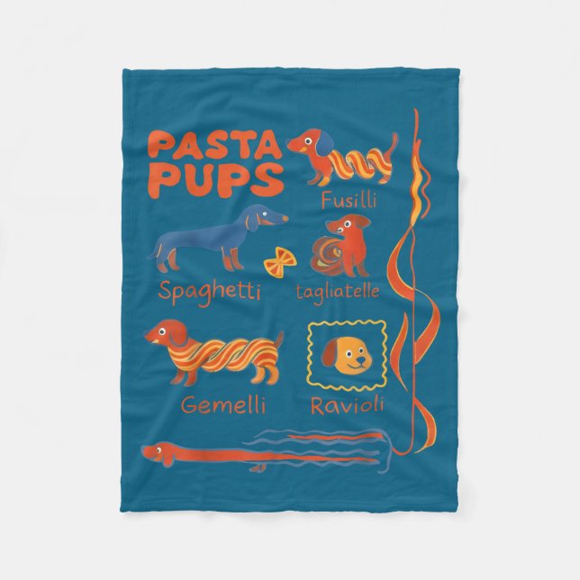Manta Polar Pasta P Perro Divertido Dachshund Perro Comida Par (Anverso)