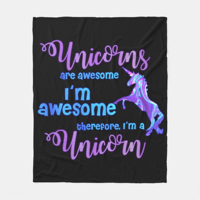 Manta Polar Pastel arcoiris soy unicornio (Anverso)