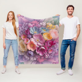 Manta Polar Pastel Blossom Harmony Elegancia Floral