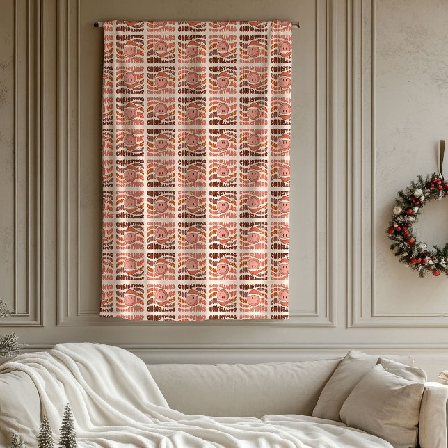 Manta Polar Pastel Christmas Groovy Retro Smile Emoticon Gift (Pastel Christmas Groovy Retro Smile Emoticon Gift Fleece Blanket)