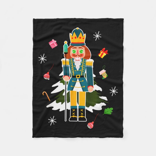 Manta Polar Pastel Christmas Nutcracker In Snow Christmas  (Anverso)