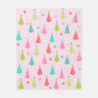 Manta Polar Pastel Christmas Trees Fleece Blanket