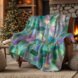 Manta Polar Pastel colors stained glass mosaic pattern