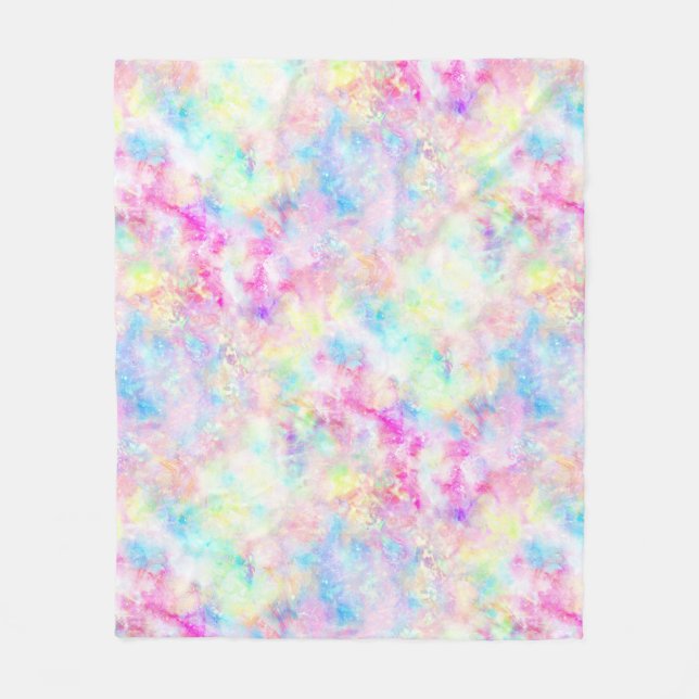 Manta Polar Pastel de agua de tinte de arcoiris (Anverso)