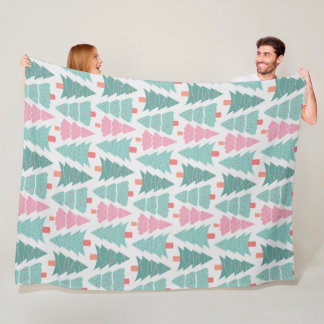 Manta Polar Pastel de Árboles de Navidad Patrón sin Marea