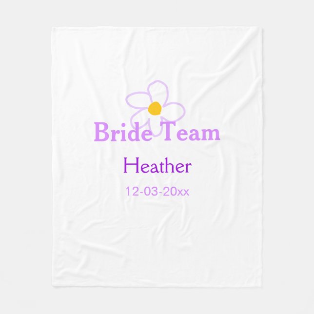 Manta Polar Pastel de flor púrpura dama de honor equipo de nov (Anverso)