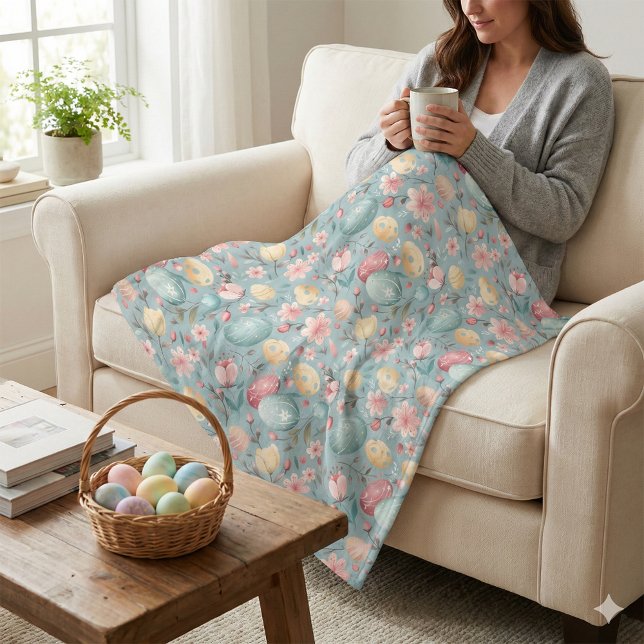 Manta Polar Pastel Easter Blooms Decorative (Subido por el creador)